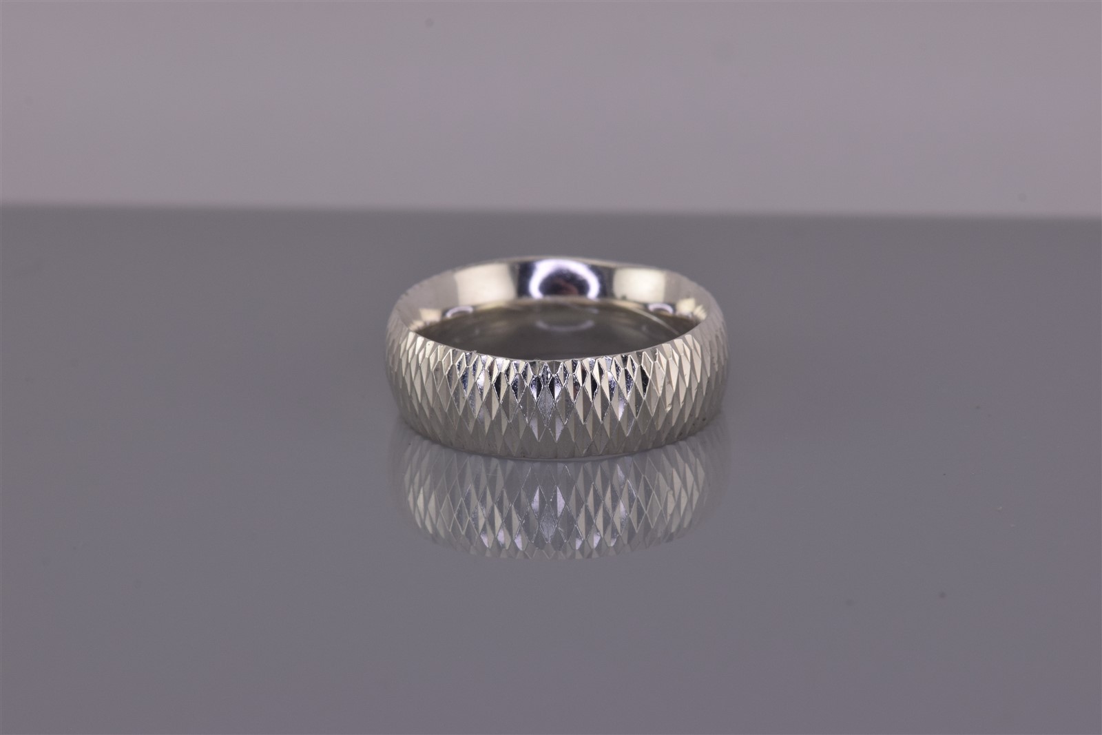 AR Sterling Silver 7mm Textured Comfort Fit Solid Band Ring Turkey 925 Sz: 8