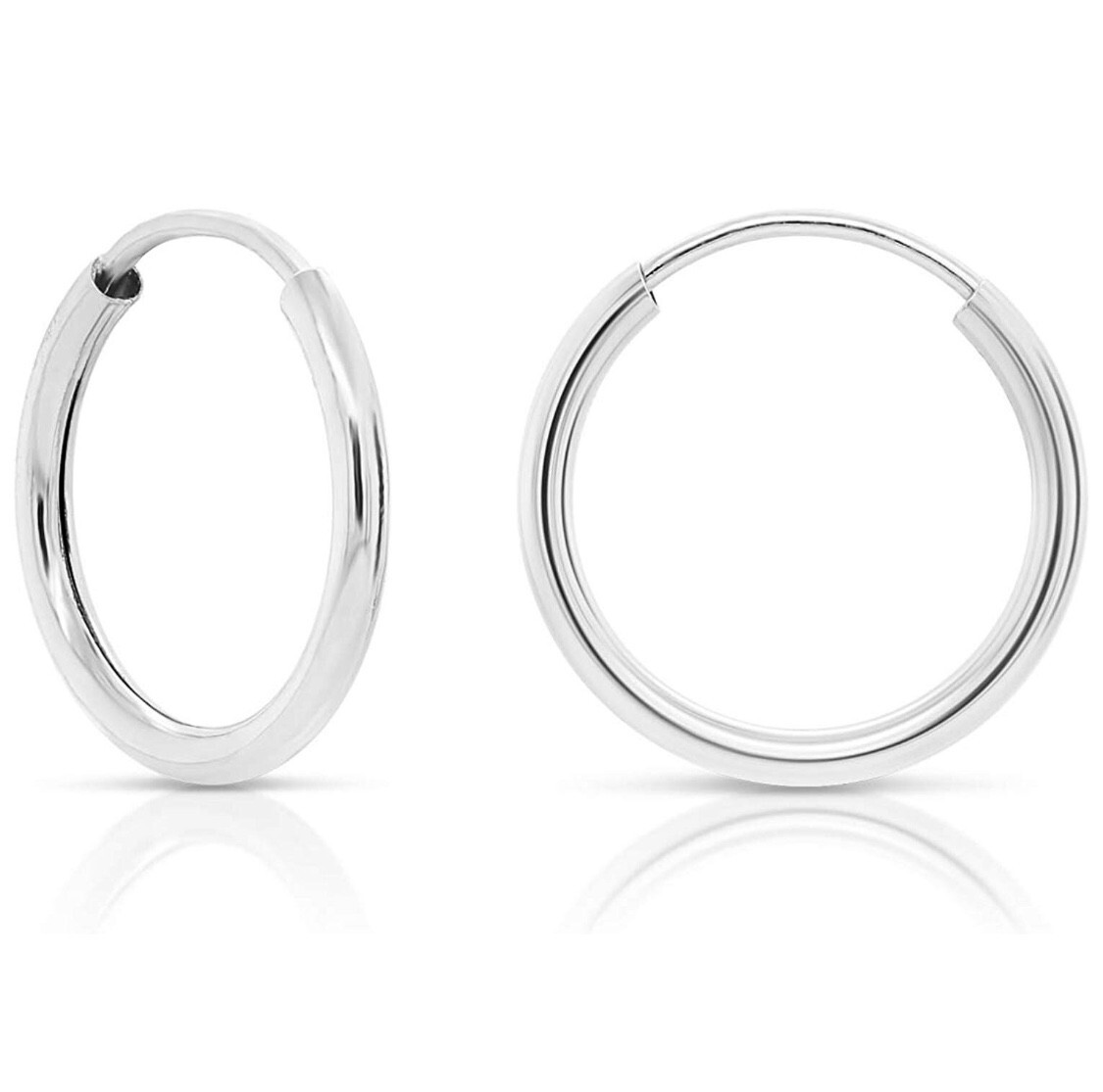 925 Solid Sterling Silver Hoop Earrings -Endless Hoop Earrings 10MM