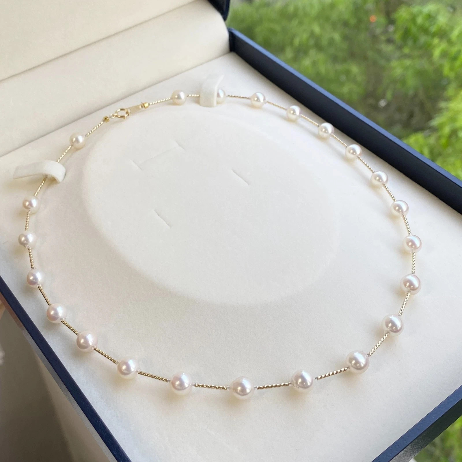 Stunning AAAA 20″ 6-7mm natural south sea white pearl necklace 14k gold 18″