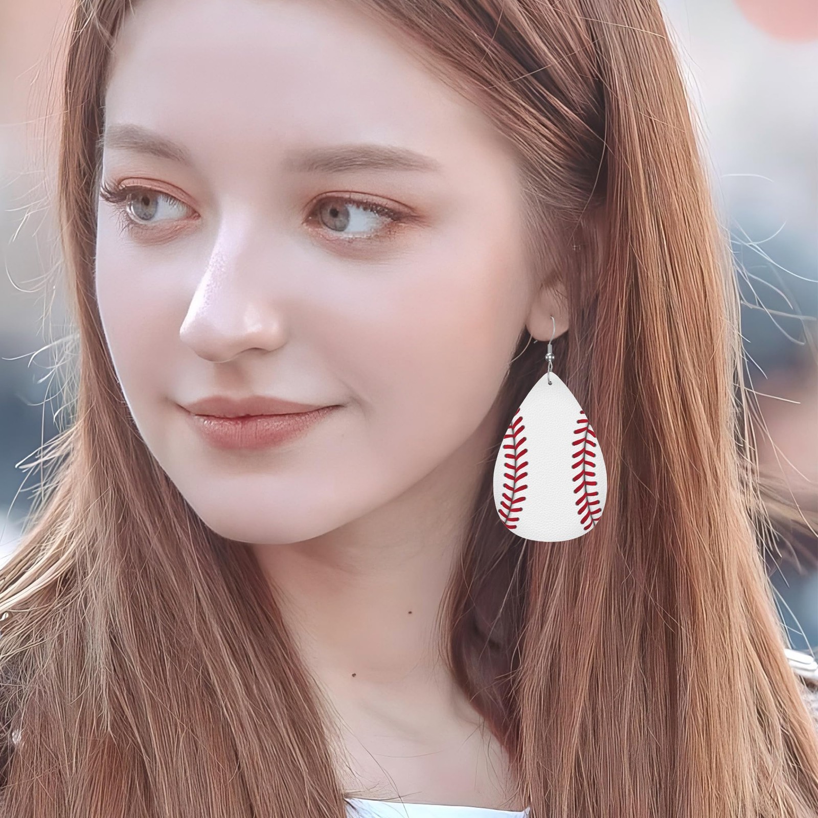 Faux Leather Earrings Teardrop Dangle Earrings Lightweight Fashion Creative – 06