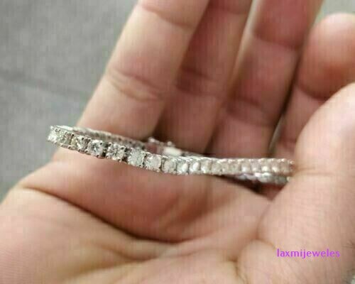 Round Cut 3.50 Ct Lab-Created Diamond Tennis Bracelet 14K White Gold Over Link