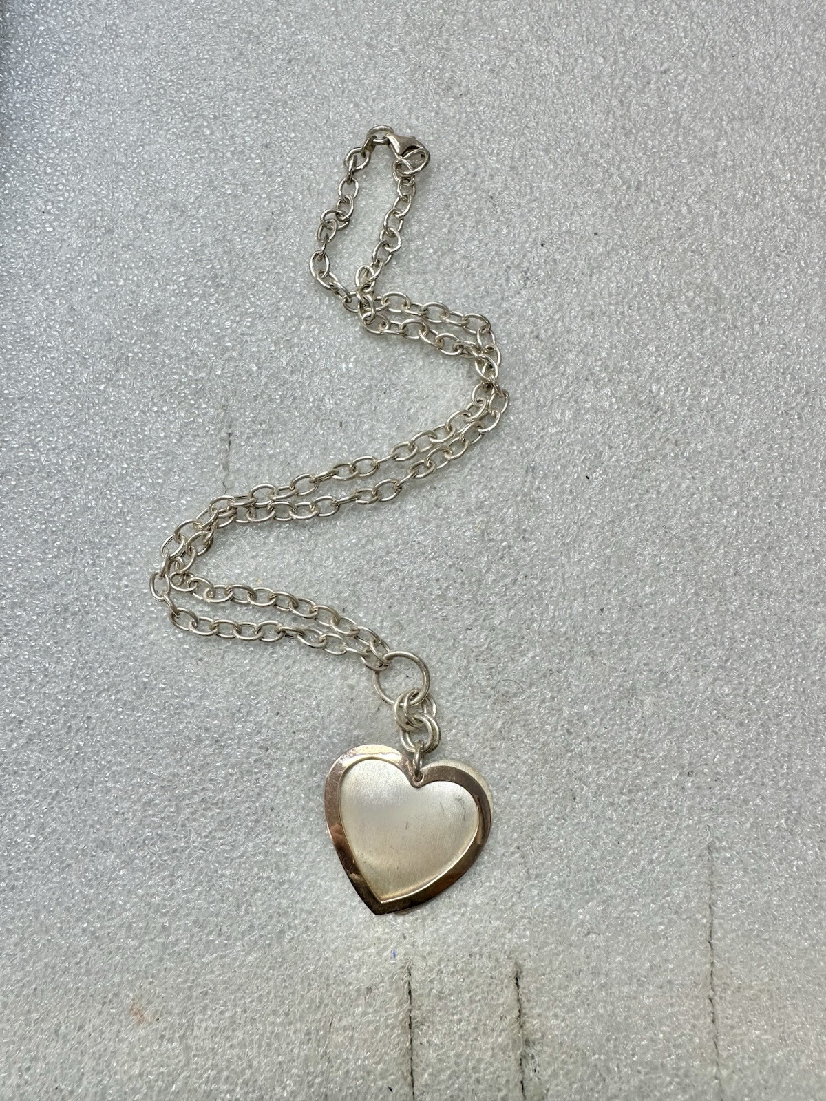 .925 MIXED METALS Copper & Sterling Pendant Necklace 18”