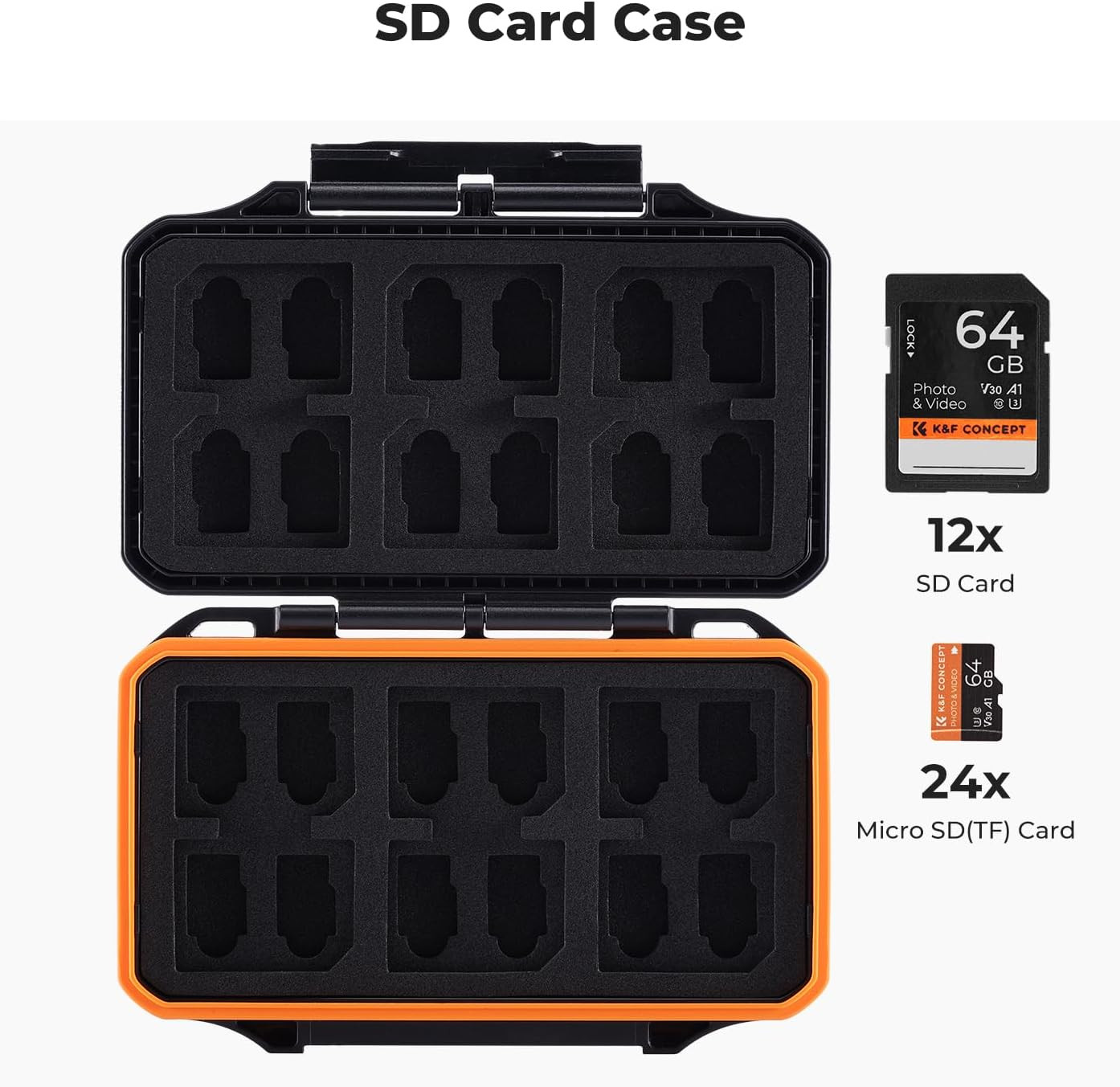 36 Slots SD Micro SD Memory Card Case, Water-Resistant SD Card Holder, Anti-Shoc