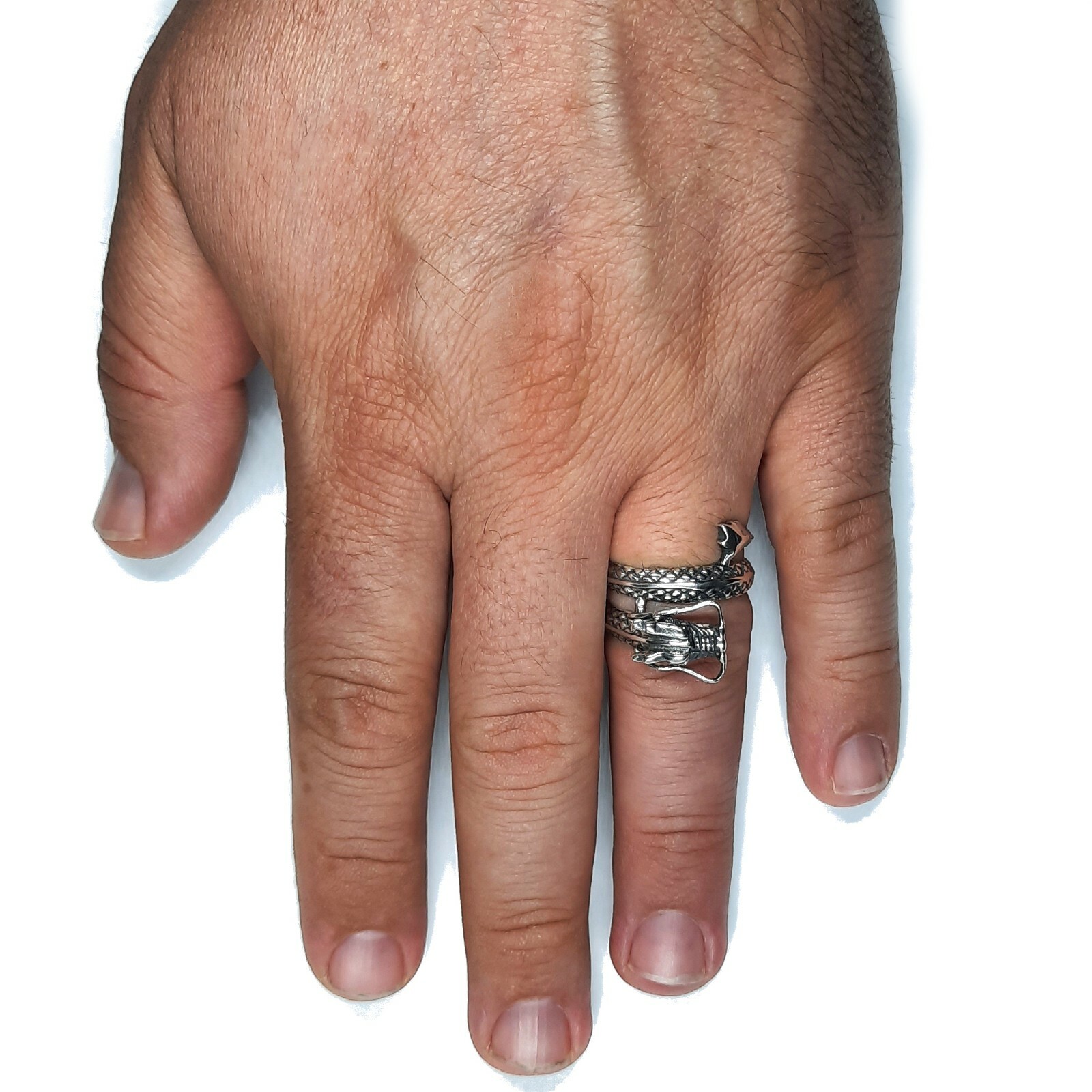 925 Silver Dragon Wrap Design Ring – Handmade Solid Mens Ring Nickel Free