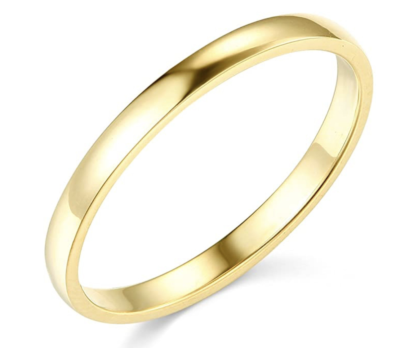 Solid Real 14K Yellow Gold Wedding Anniversary Band Ring Regular Fit Mens Womens