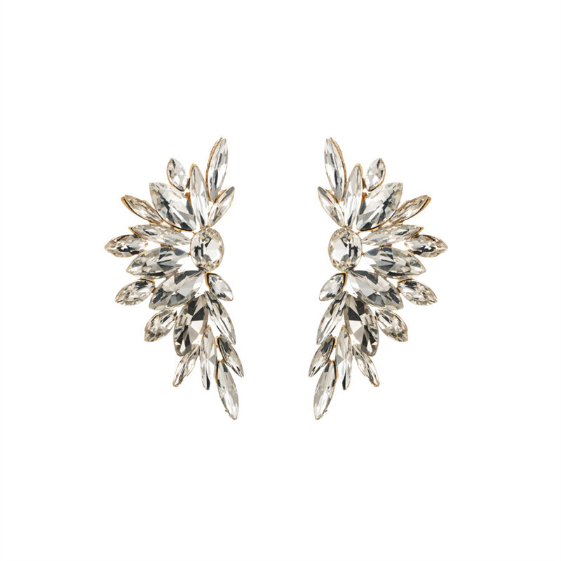 Crystals Alloy Cool Colorful Rhinestone-Encrusted Flower Trendy Women Earrings