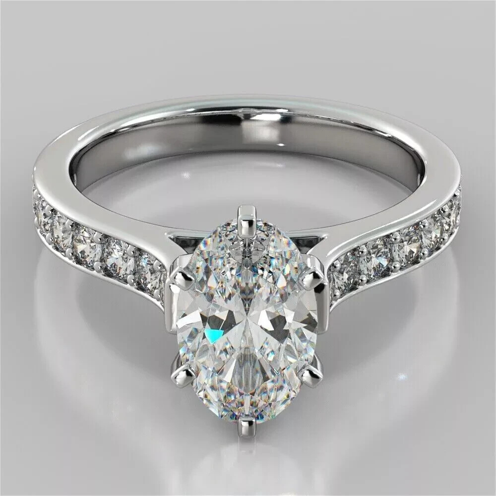 Certified Natural 2.30 ct VVS1 White Diamond 950 platinum Women Engagement Ring