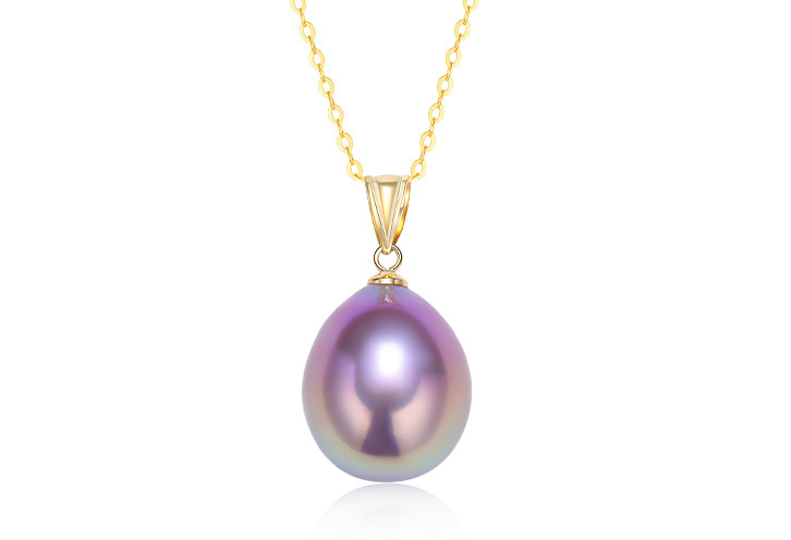 17“MM NATURAL SOUTH SEA GENUINE PURPLE PEARL NECKLACE PENDANT