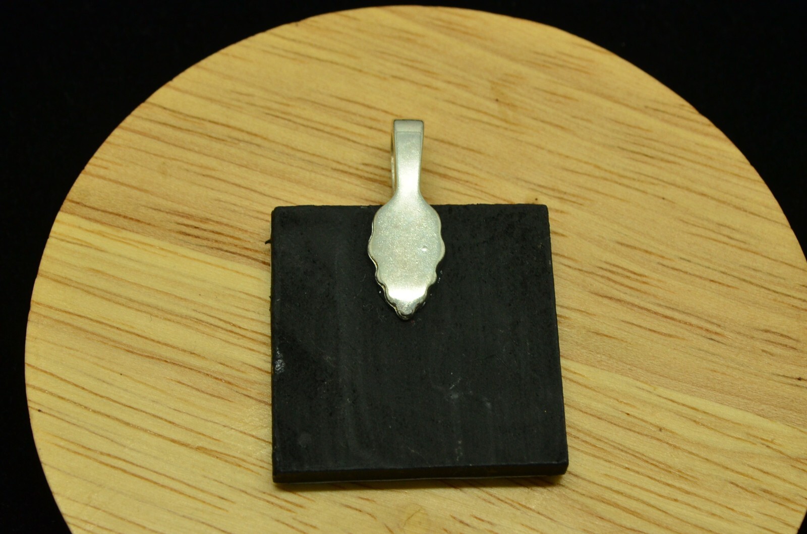925 Sterling Silver square printed design pendant charm