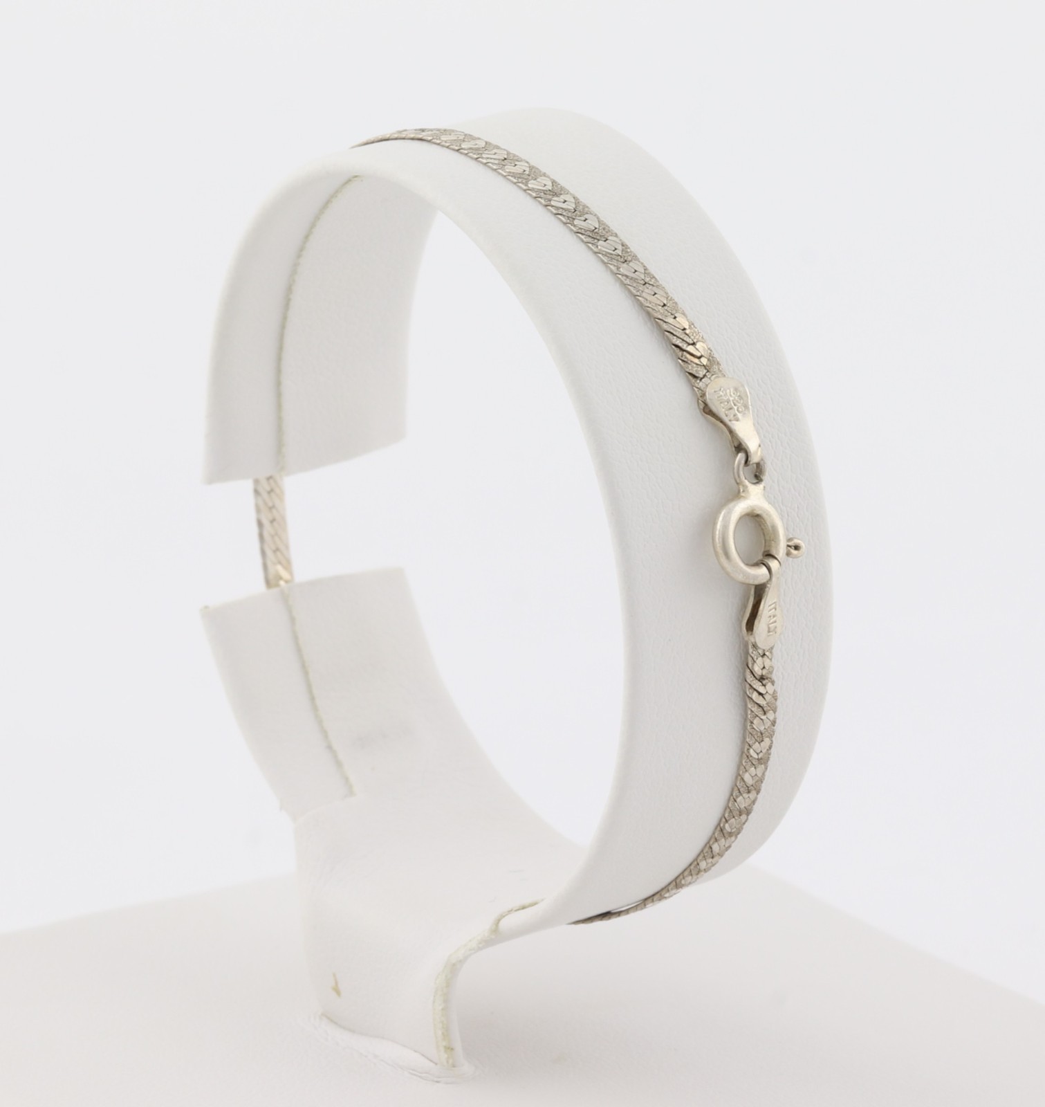 Sterling Silver Heart Herringbone Chain Bracelet 7″ inch Dainty