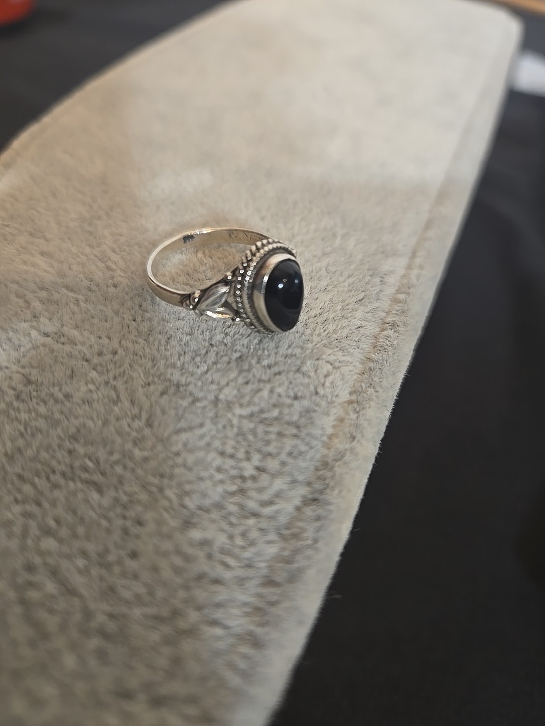 Vintage Silver Ring with Black Onyx – see sizer