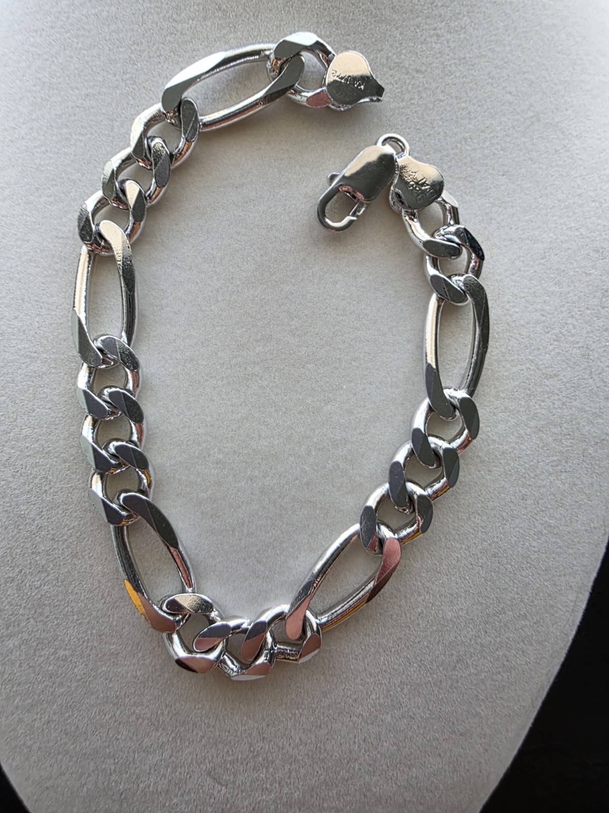 Karizia Spa KA-1772 Figaro Chain Bracelet, 925 Sterling Silver, 9 Inches