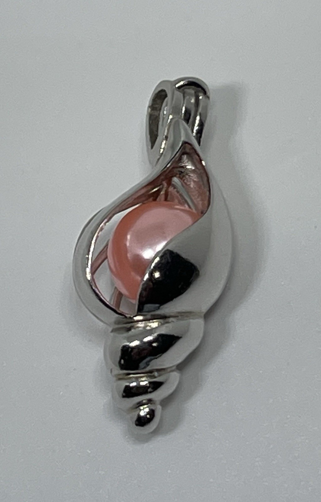 925 Sterling Silver Seashell Pendant pearl cage Beach Nature