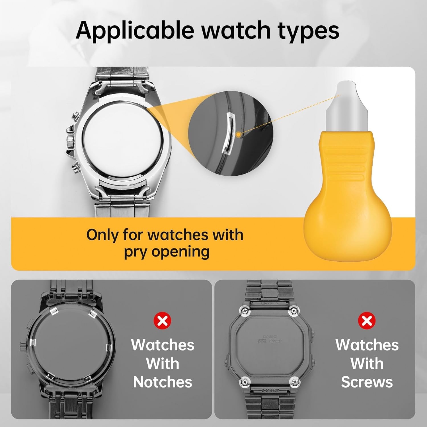 16PCS Watch Press Tool Set Back Case Closer Opener Battery Repair Kit