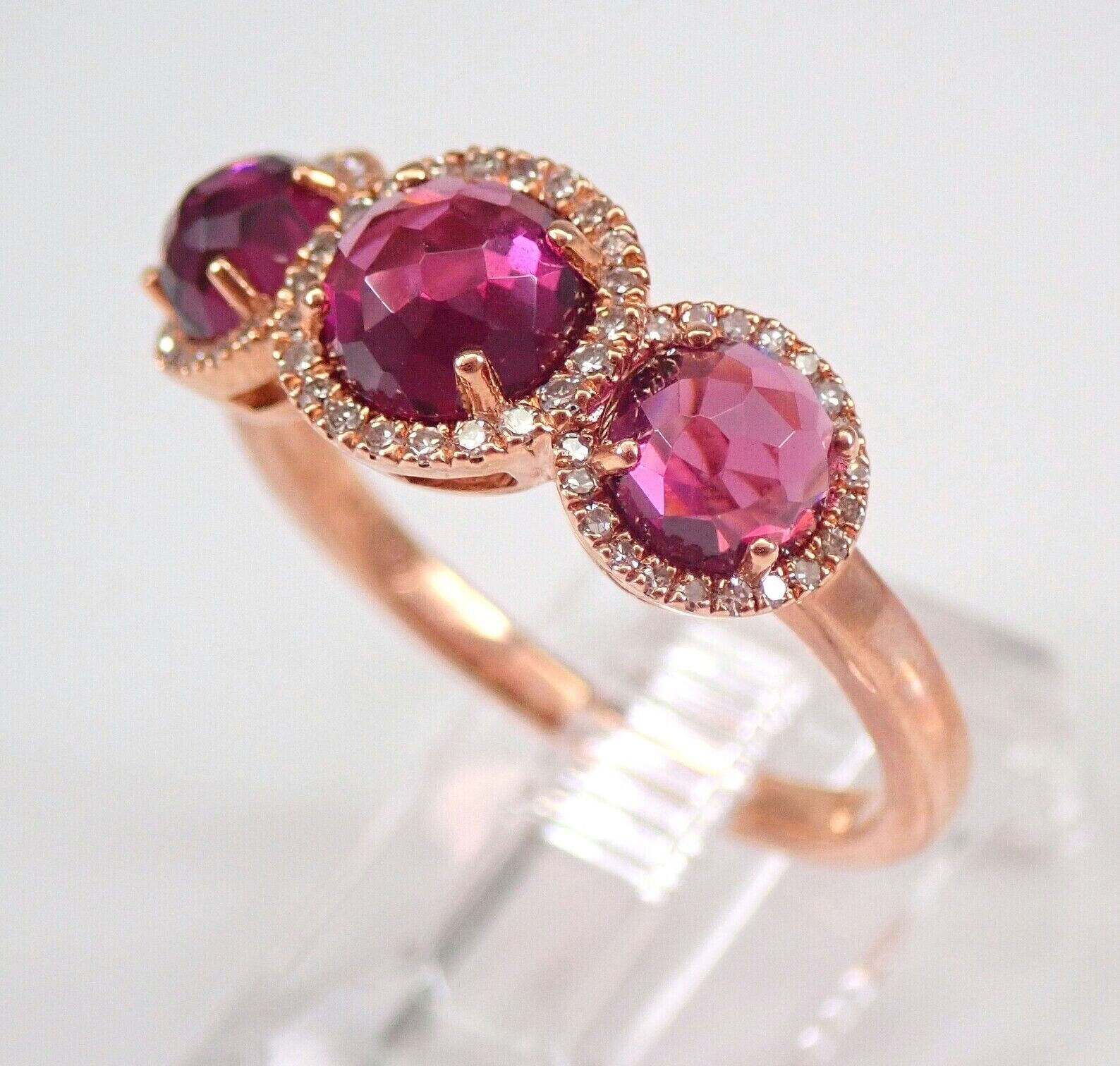 2.00Ct Round Cut Lab Created Red Ruby Wedding Halo Ring 14K Rose Gold Plated