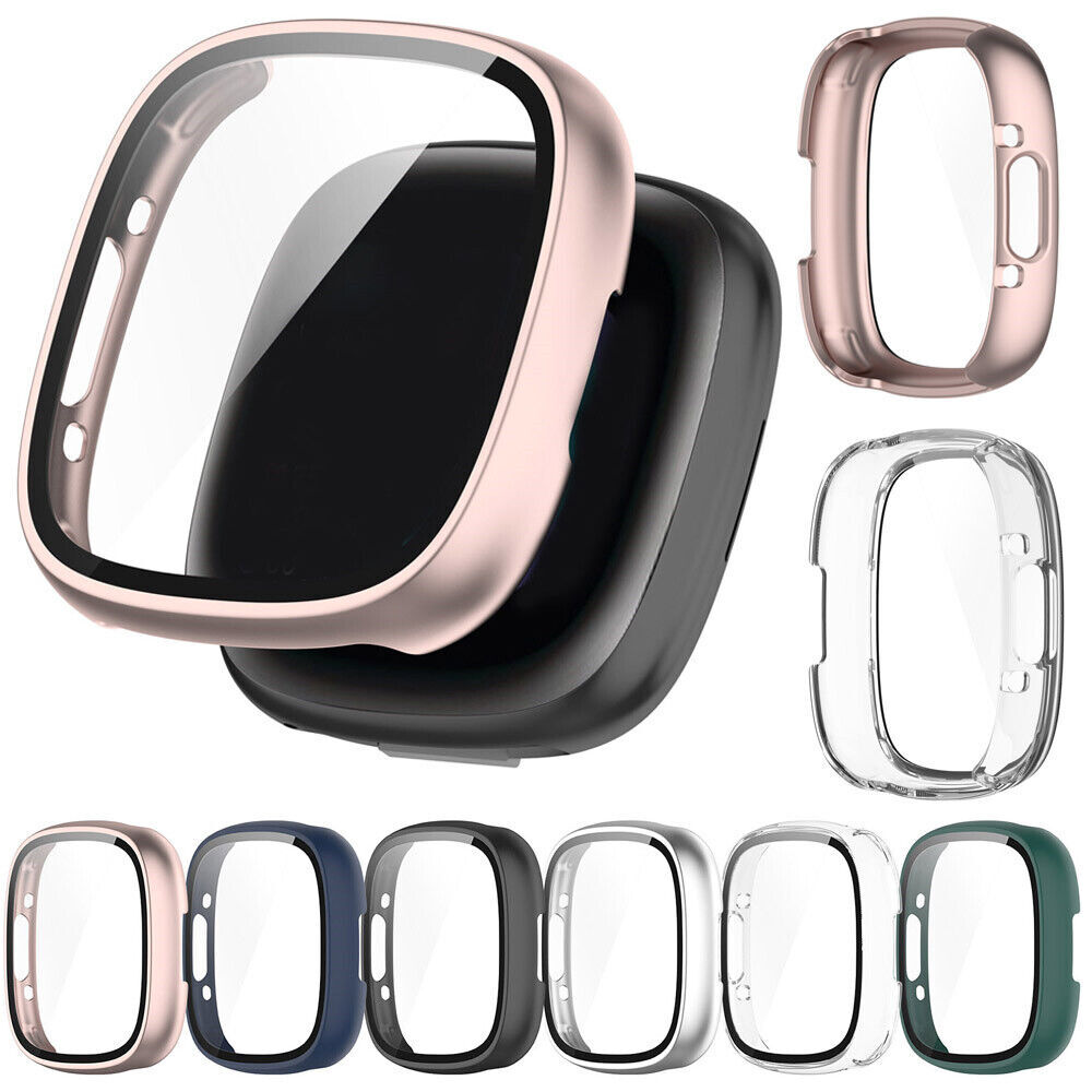 For Fitbit Versa 4 Sense 2 Full Screen Protector Shockproof Watch Case PC Cover