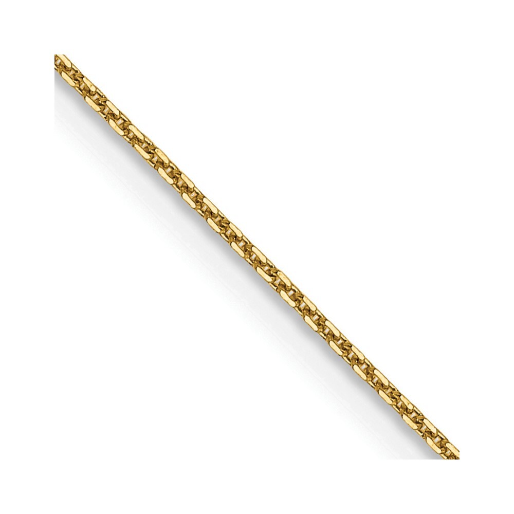 14k Gold 14 inch .8mm Diamond-cut Round Open Link Cable with Lobster Clasp Chain