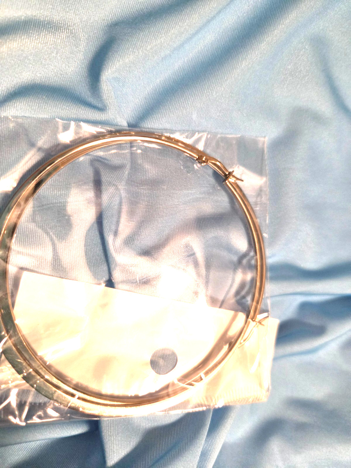 Sterling Silver Plated Over Stainless Steel Large Hoop Earrings