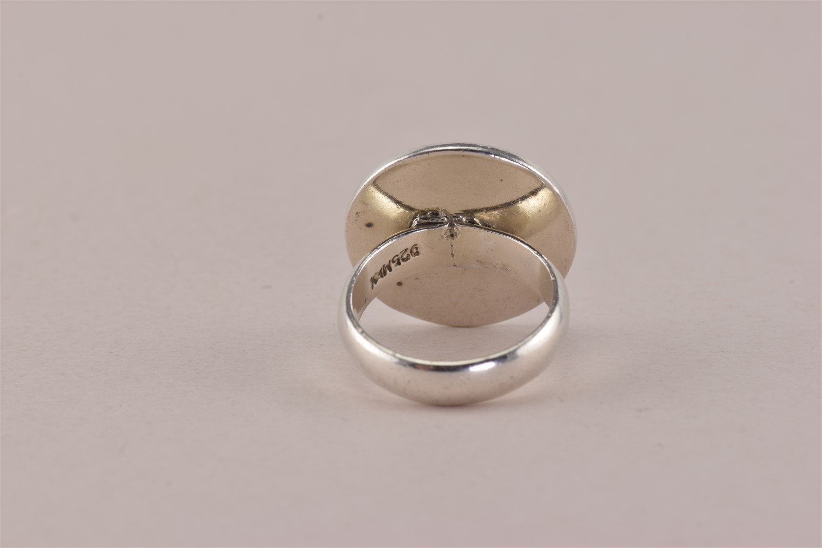 Sterling Silver 19mm Round Engravable Band Ring Mex 925 Sz: 5