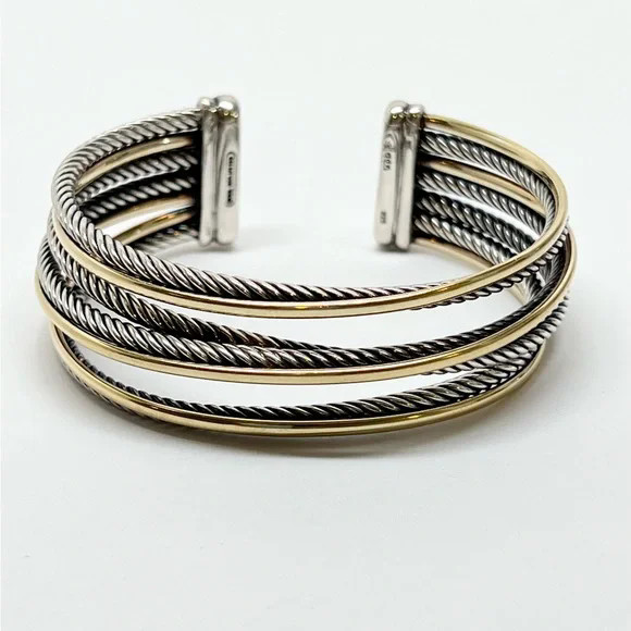 David Yurman Sterling Silver 4-Rows Crossover Bracelet