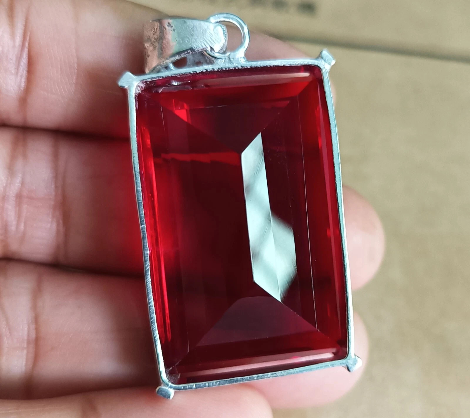 100 Ct Certified Natural Topaz 925 Solid Silver Emerald Pendant Loose Gemstone