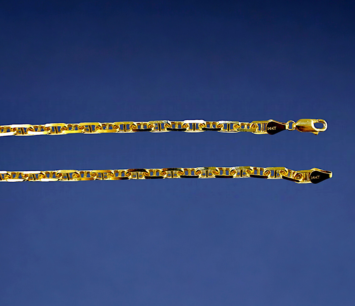 14K Yellow Gold 1mm-5mm SOLID Anchor Mariner Chain Bracelet Link Real 16″-30″