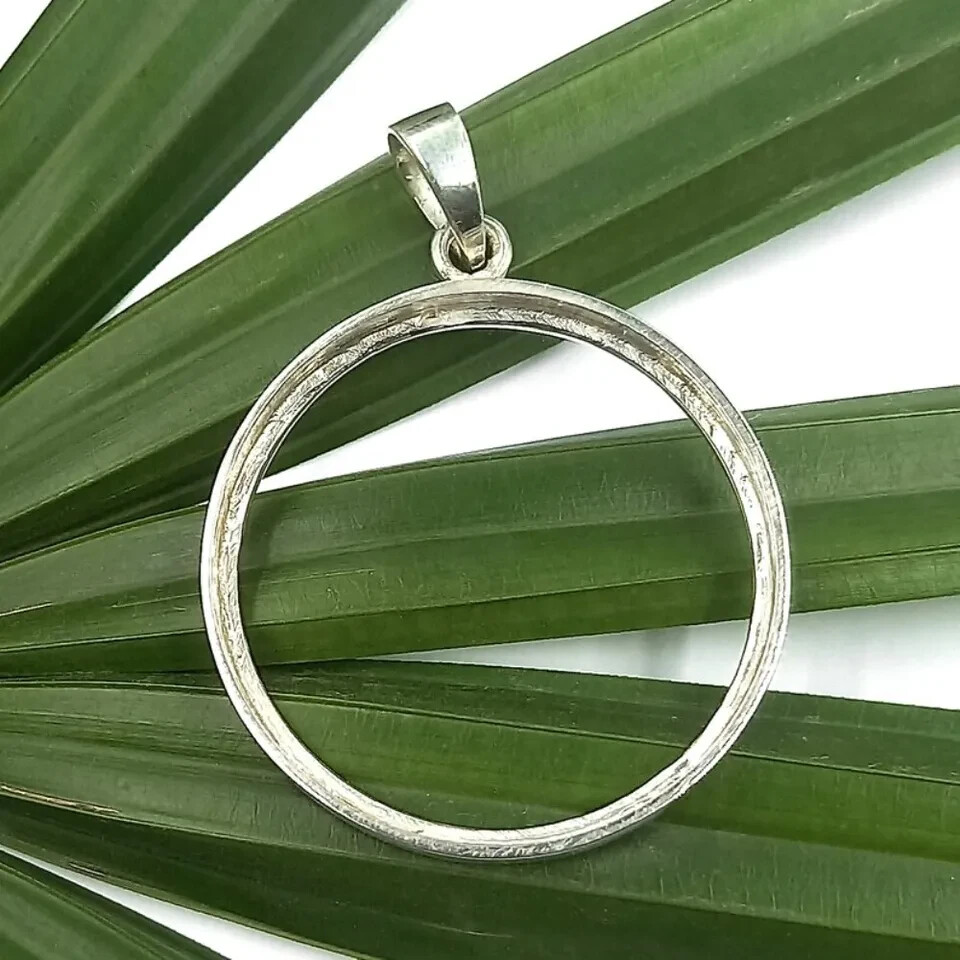 Round Mounting in 925 Sterling Mount/Setting, round Shape pendant 16x16mm to 40M