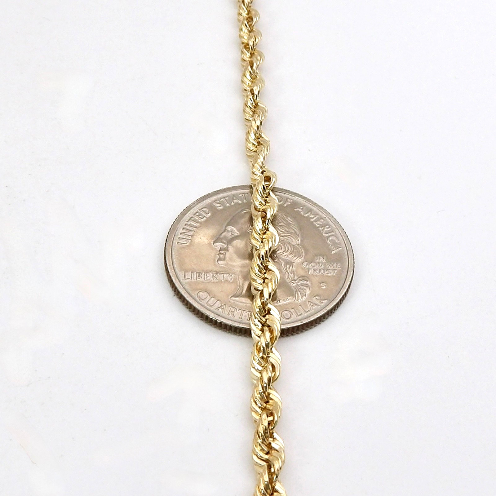 Solid 14k Gold Round Hollow Rope Link Chain Bracelet 8.5in Michael Anthony New