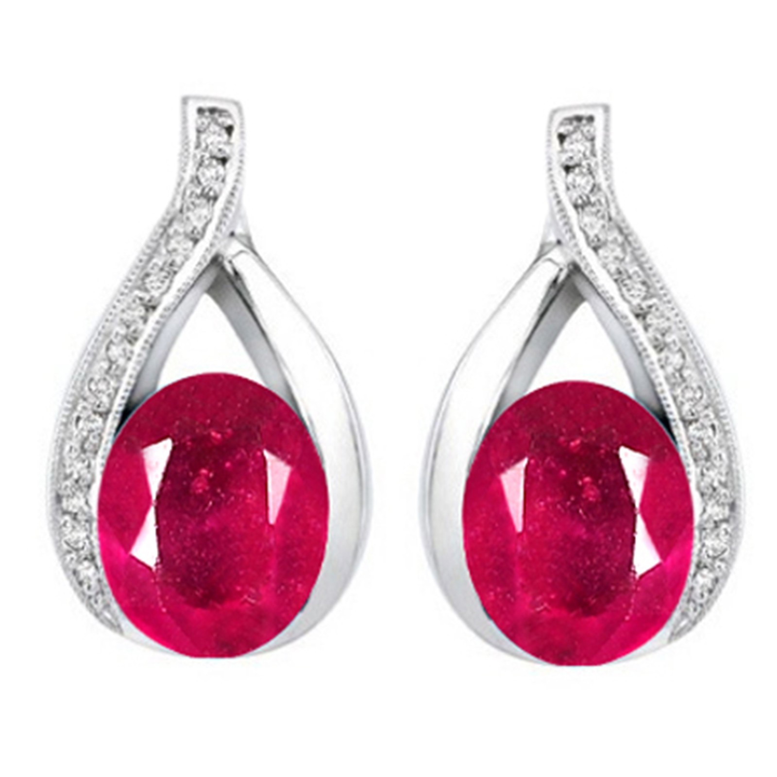 14KT Gold 4.30Cts. Natural Red Ruby IGI Certified Diamond Studs – Tariffs Free