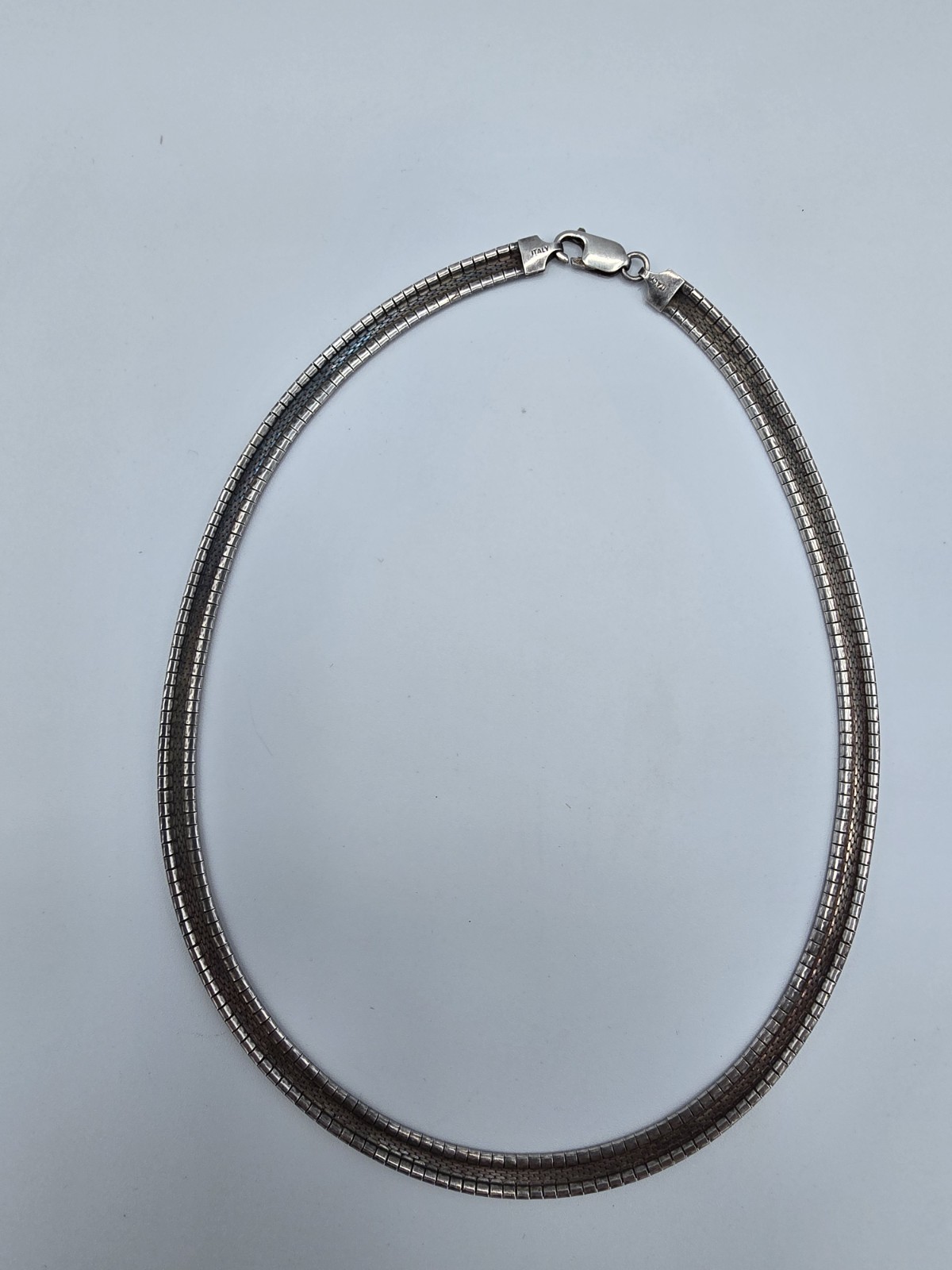 Vintage Italy 925 Sterling Silver Omega Chain Necklace 25.8g Solid Heavy 16″