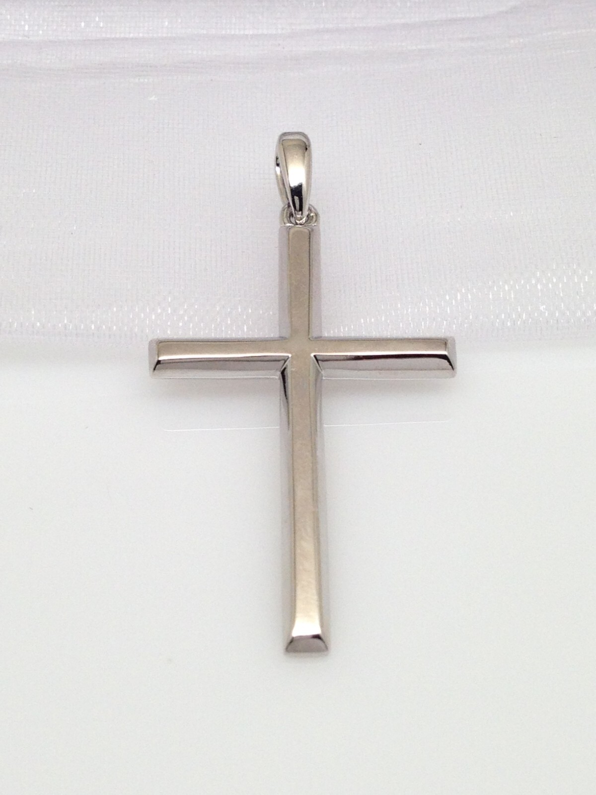 Men 925 Sterling Silver Plain Silver Cross Pendant 33mm(1.30″)/40mm(1.57″)