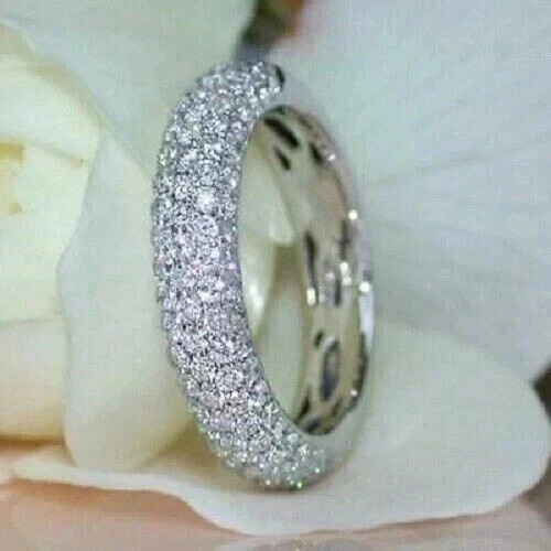 2.50 Ct Round Cut Natural Diamond 14K White Gold Wedding Bridal Luxurious Ring