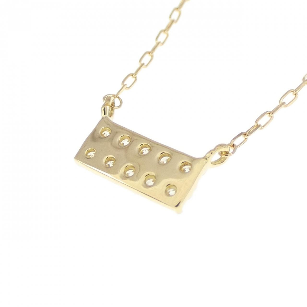 Authentic [Remake] K18YG Diamond Necklace 0.10CT #270-003-881-3150