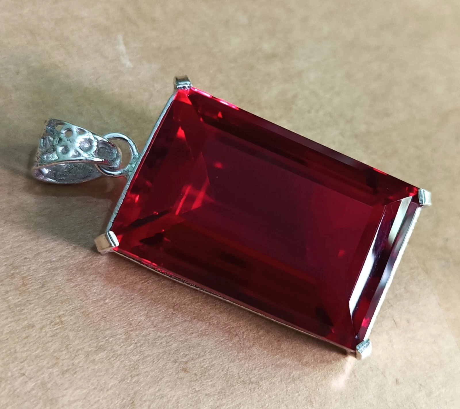 100 Ct Certified Natural Topaz 925 Solid Silver Emerald Pendant Loose Gemstone