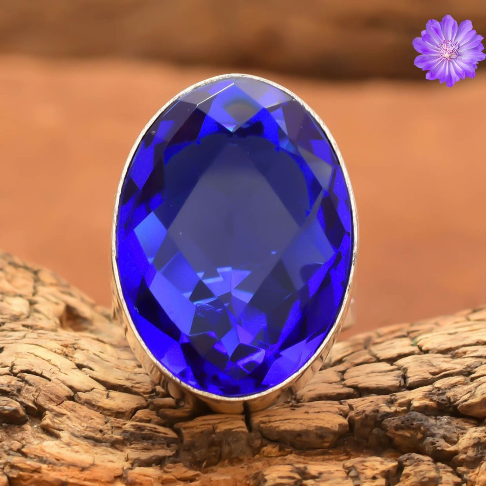 Blue Tanzanite Gemstone 925 Sterling Silver Handmade Jewelry Ring Gift For