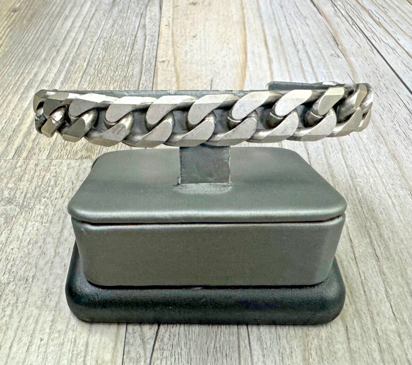Beautiful Cuban Link 12mm. thick 9in. Sterling Silver Bracelet