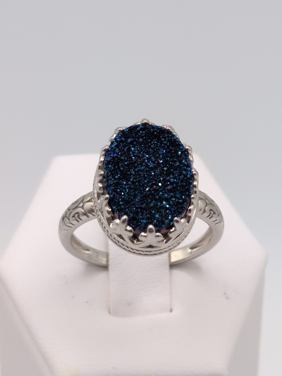 Artisan Collection Brazilian Titanium Drusy Quartz Sterling Silver Ring Size 10