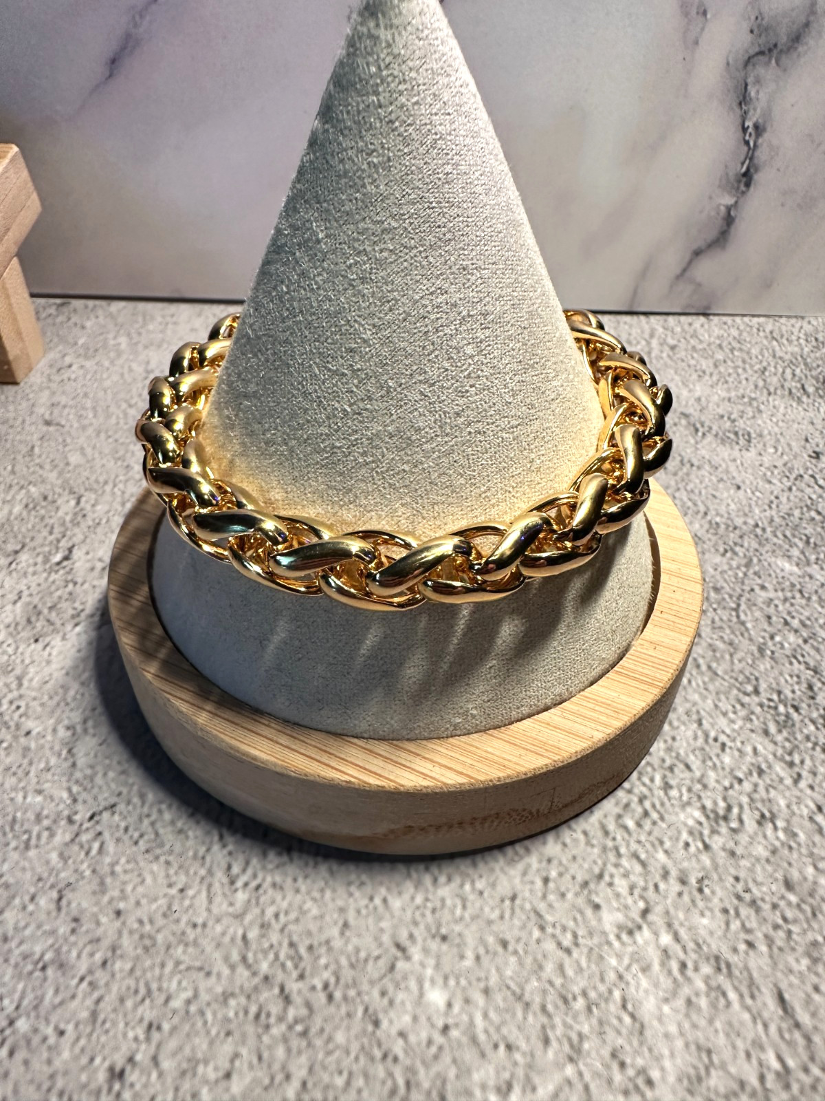 Vintage Italian 18K Gold Over Bronze Chunky Link Bracelet – 7.5″