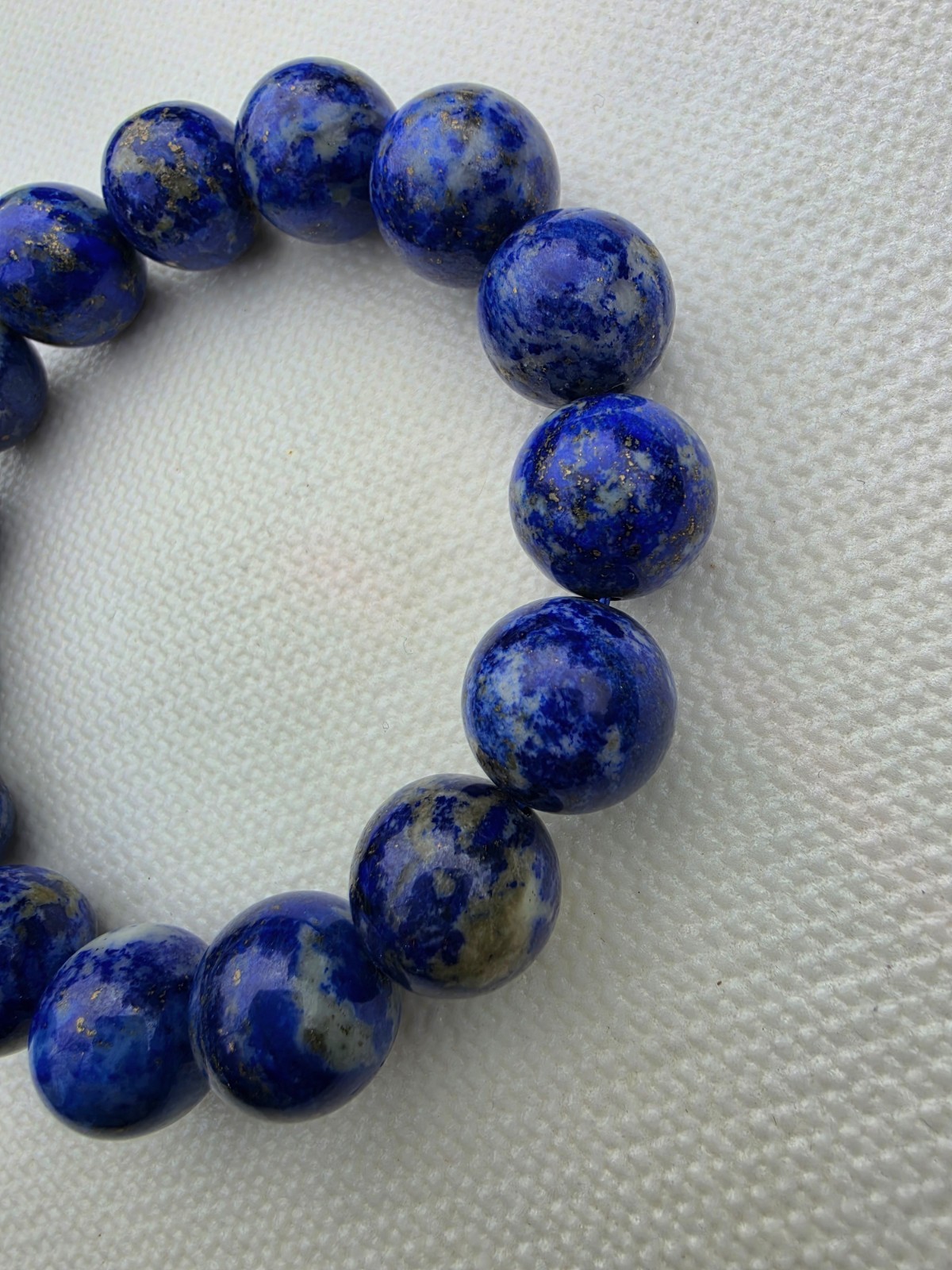 Natural Lapis Lazuli Crystal Bracelet – Deep Blue with Shimmering Golden Pyrite