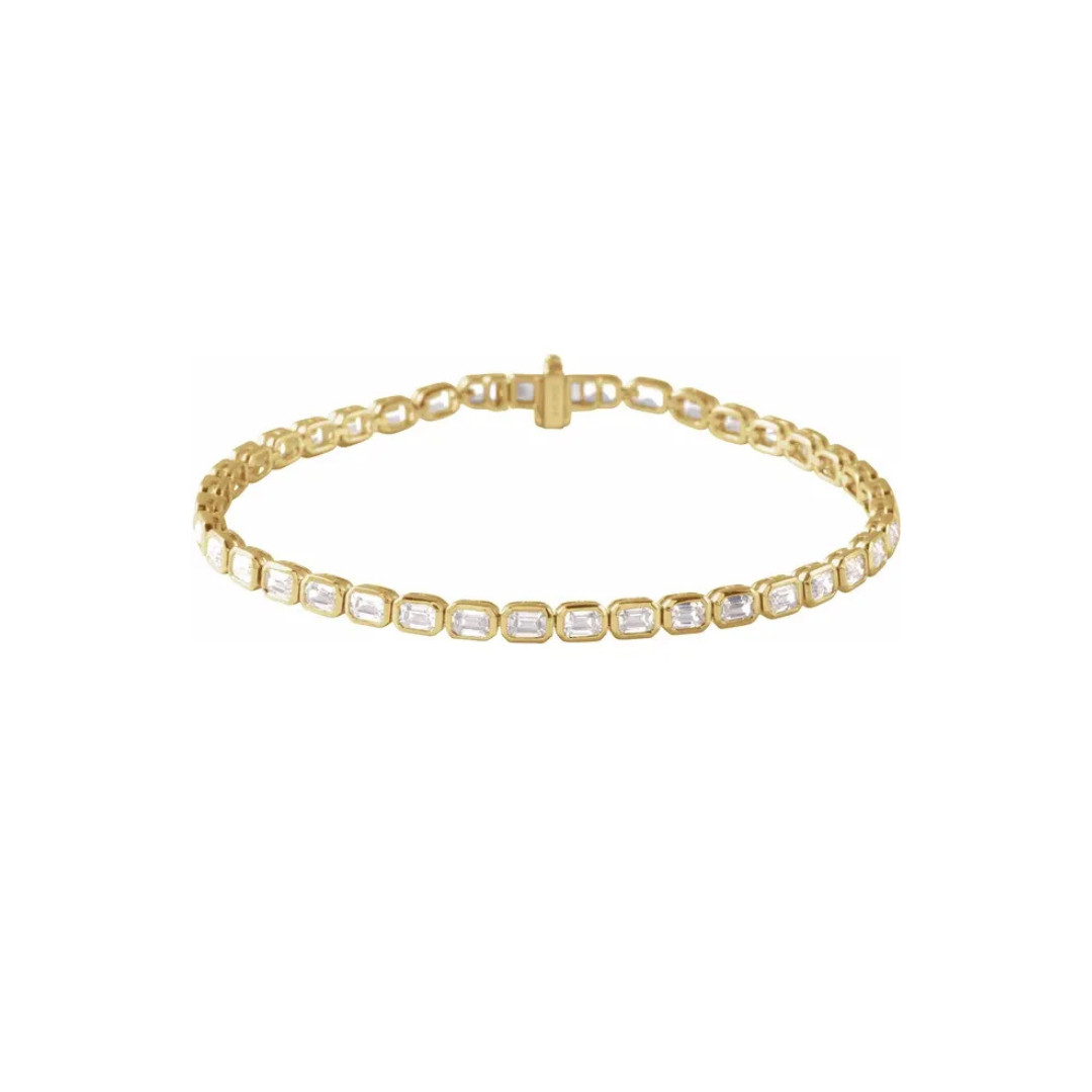14K Solid Gold 6.25 CTW Lab-Grown Diamond Line 7″ Bracelet – EcLian