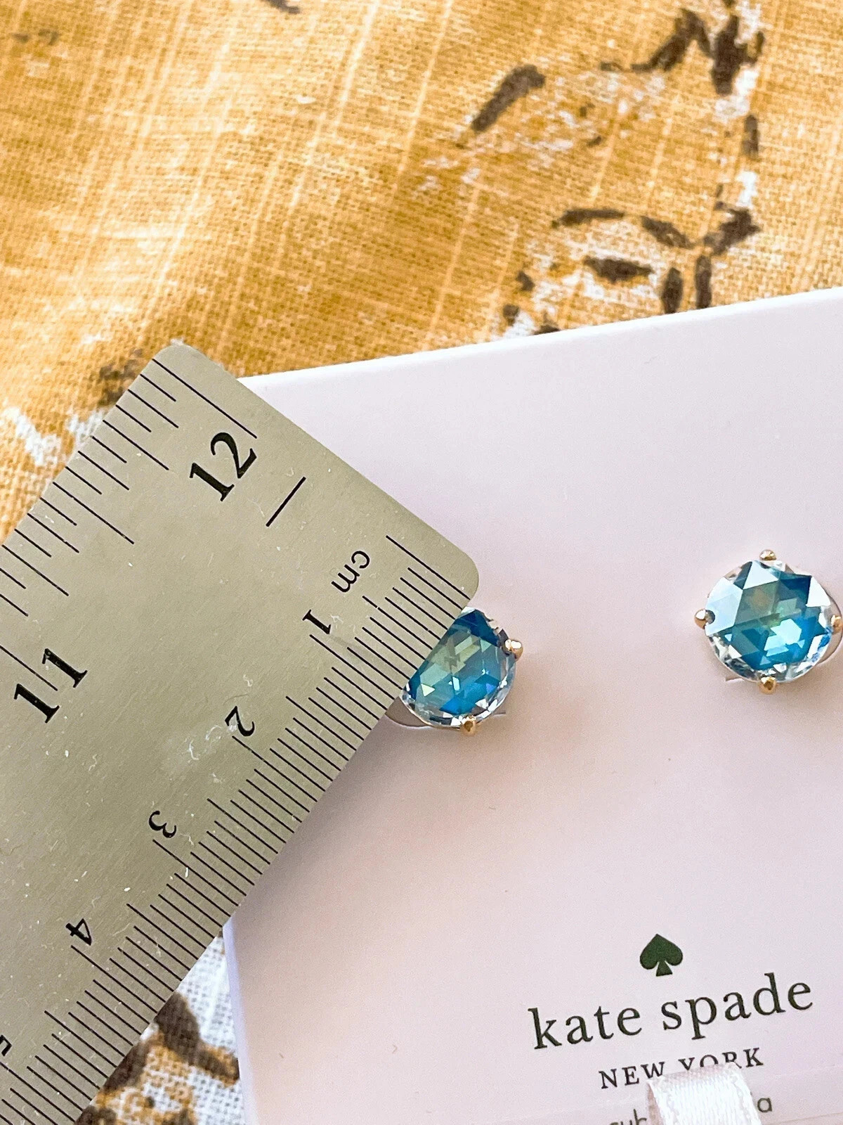 Kate Spade Bright Ideas CZ Stud Earrings, Sapphire , New in box