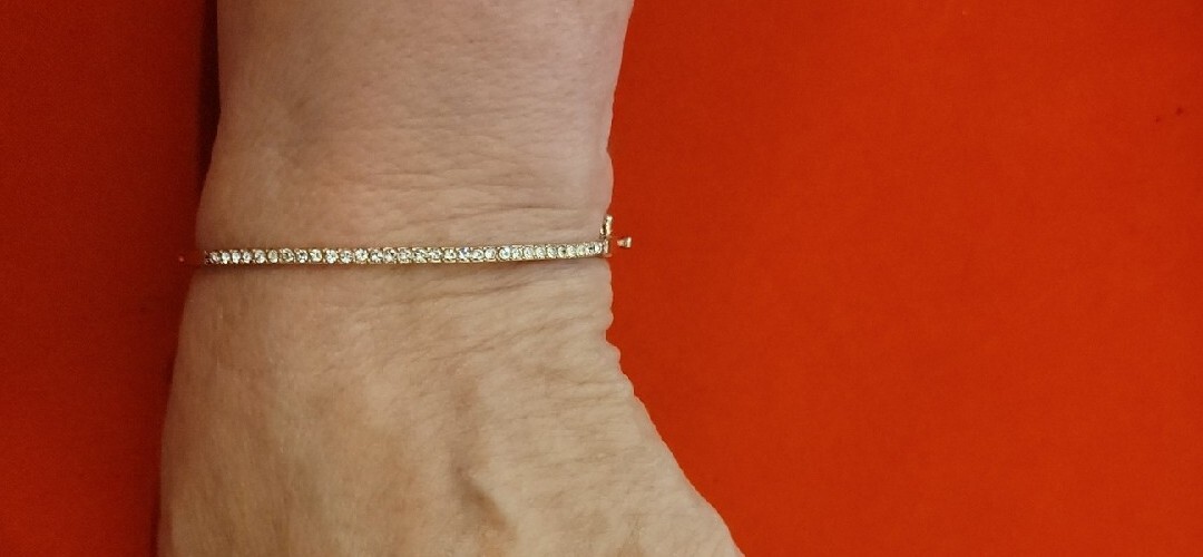 Estate 18kg Over Sterling Silver Diam Bracelet Sb3