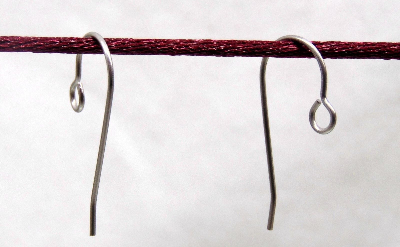 100 Pure TITANIUM Ear Wires w/ Loop ~ Grade 1 No Nickel ~ 24mm Post ~ Quality