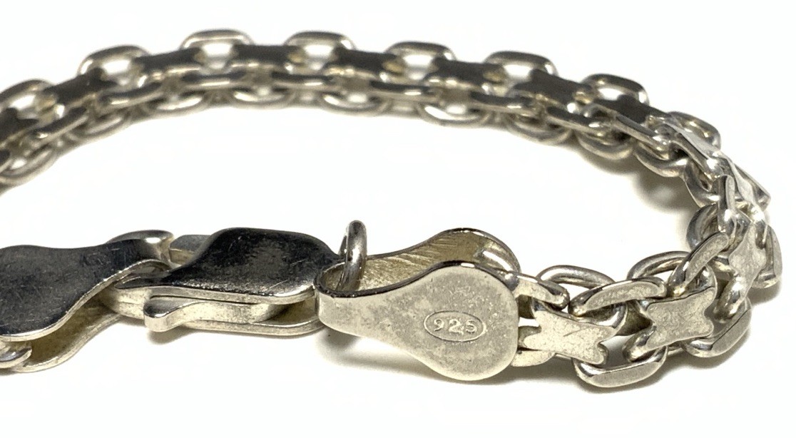 Sterling Silver 925 Bismark Link Chain Bracelet 8.25-inches MA02