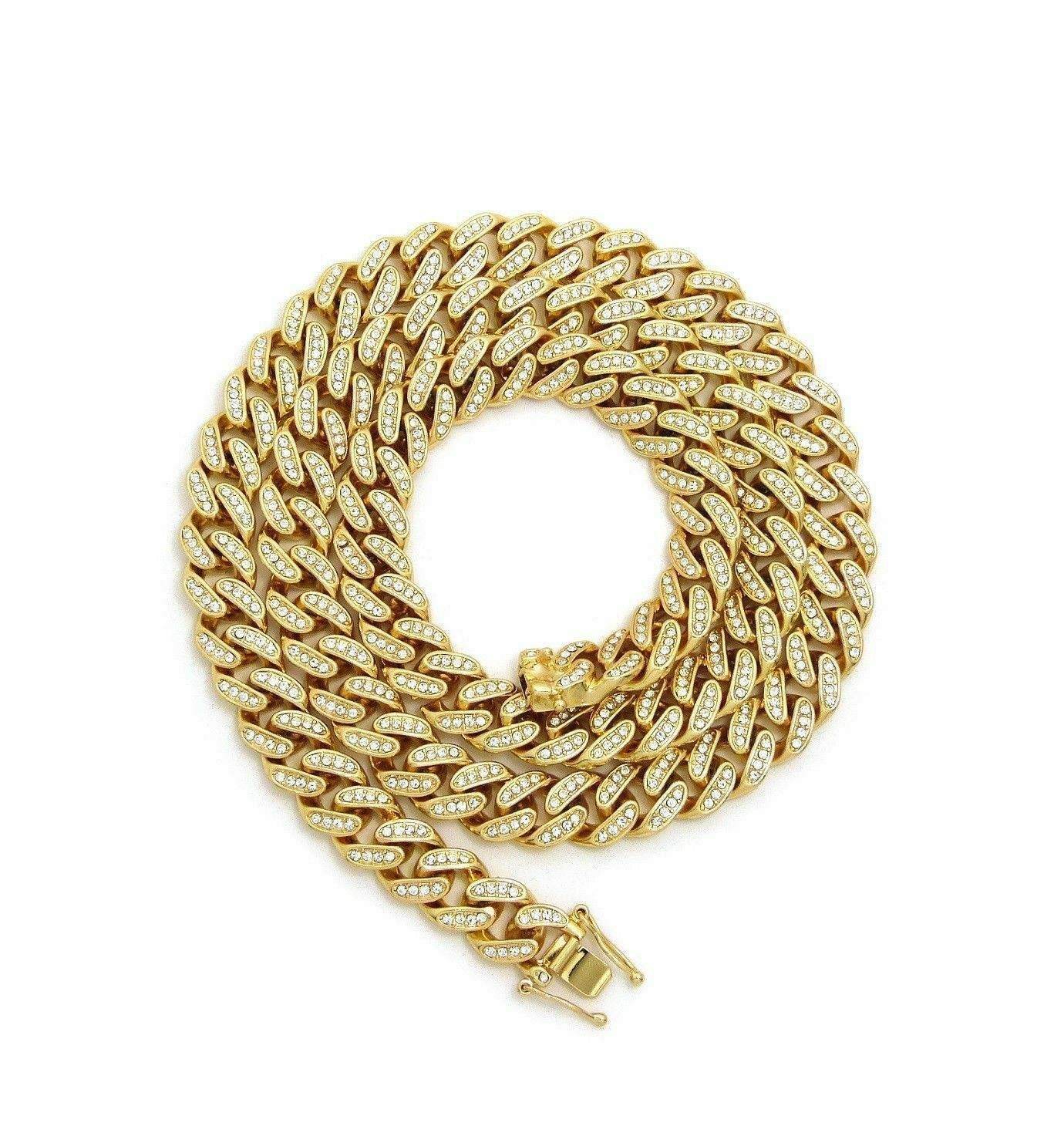 2PAC EUPHANASIA PENDANT 30″ DIMOND CUBAN LINK CHAIN NECKLACE GOLDTUPAC CZ