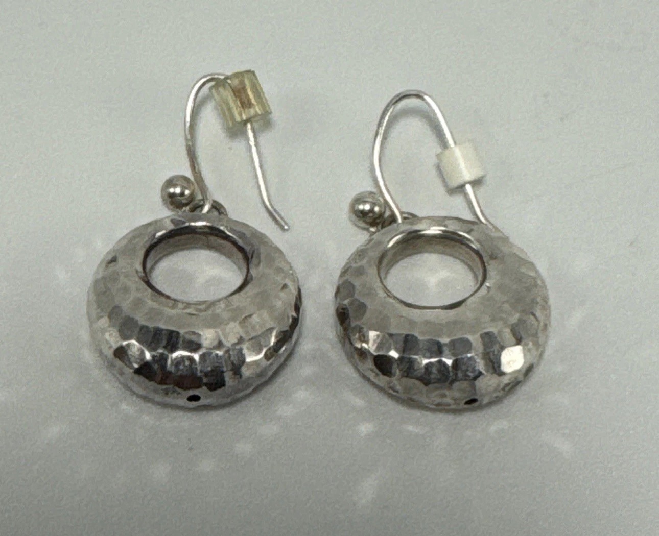 JCM Sterling Silver Dangle Earrings Jacmel Diamond Cut Donut 925 2.6g